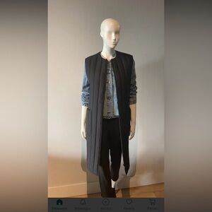 OAK + FORT Black Quilted Vest